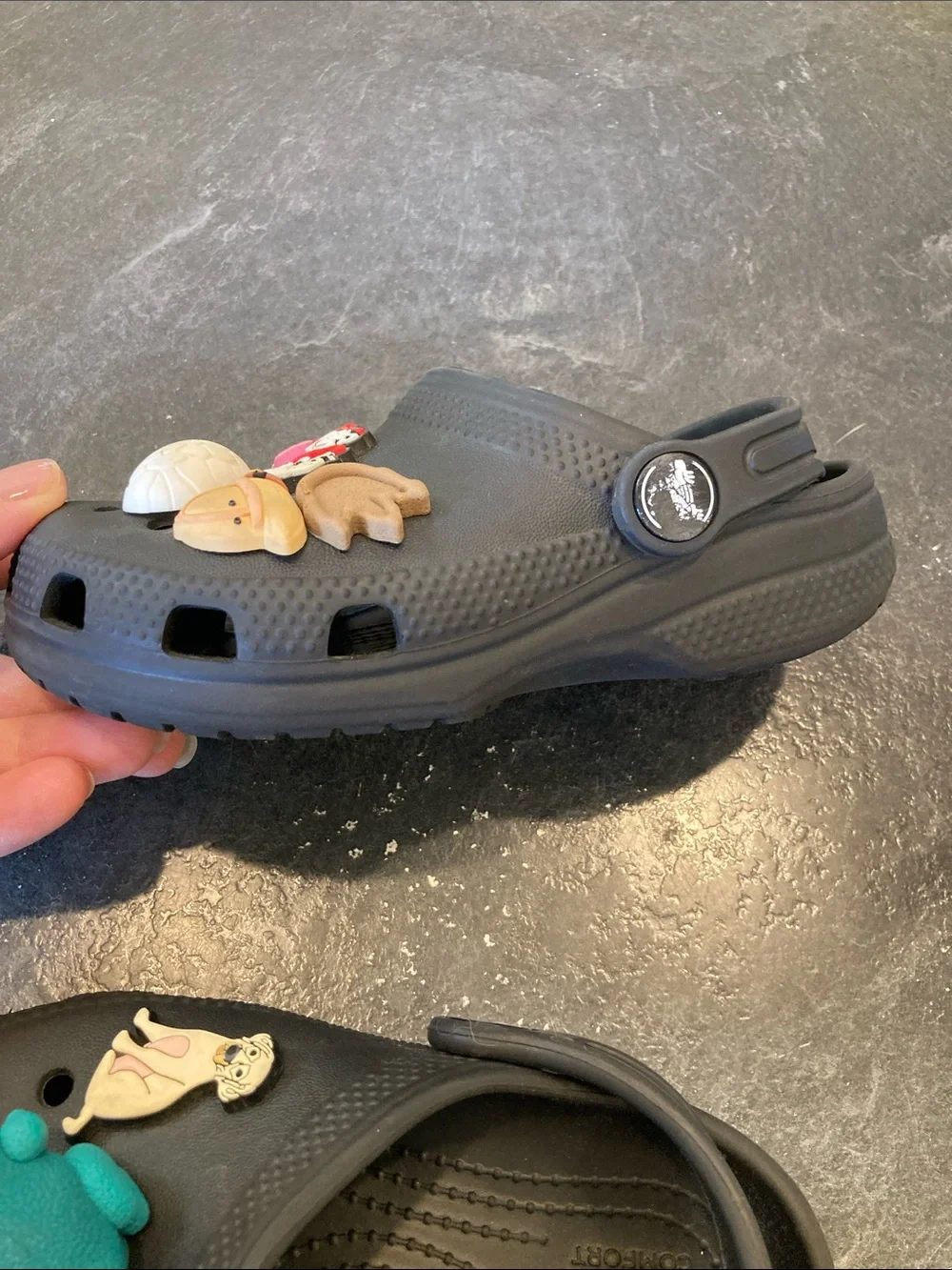 Boys Crocs black closed to sandals shoes size 10
